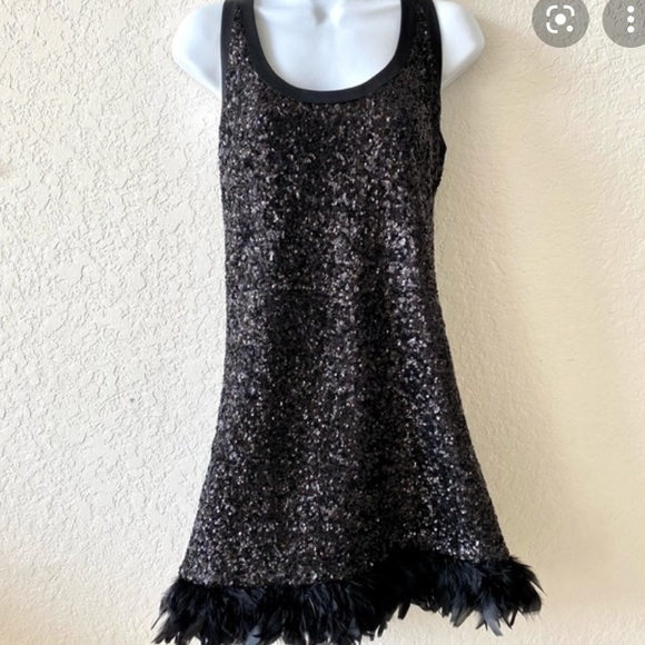 Nanette Lepore Sequin Dress w/ Removable Feathers - Picture 5 of 5